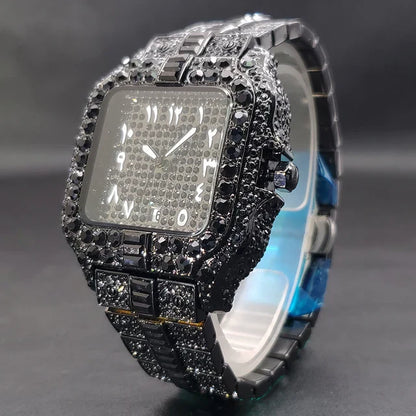 ICED OUT WATCH SQUARE ARABIC DIAL