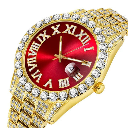 ICED OUT NUMERAL DIAL WATCH